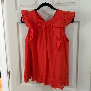 Kate Spade eyelet ruffle top